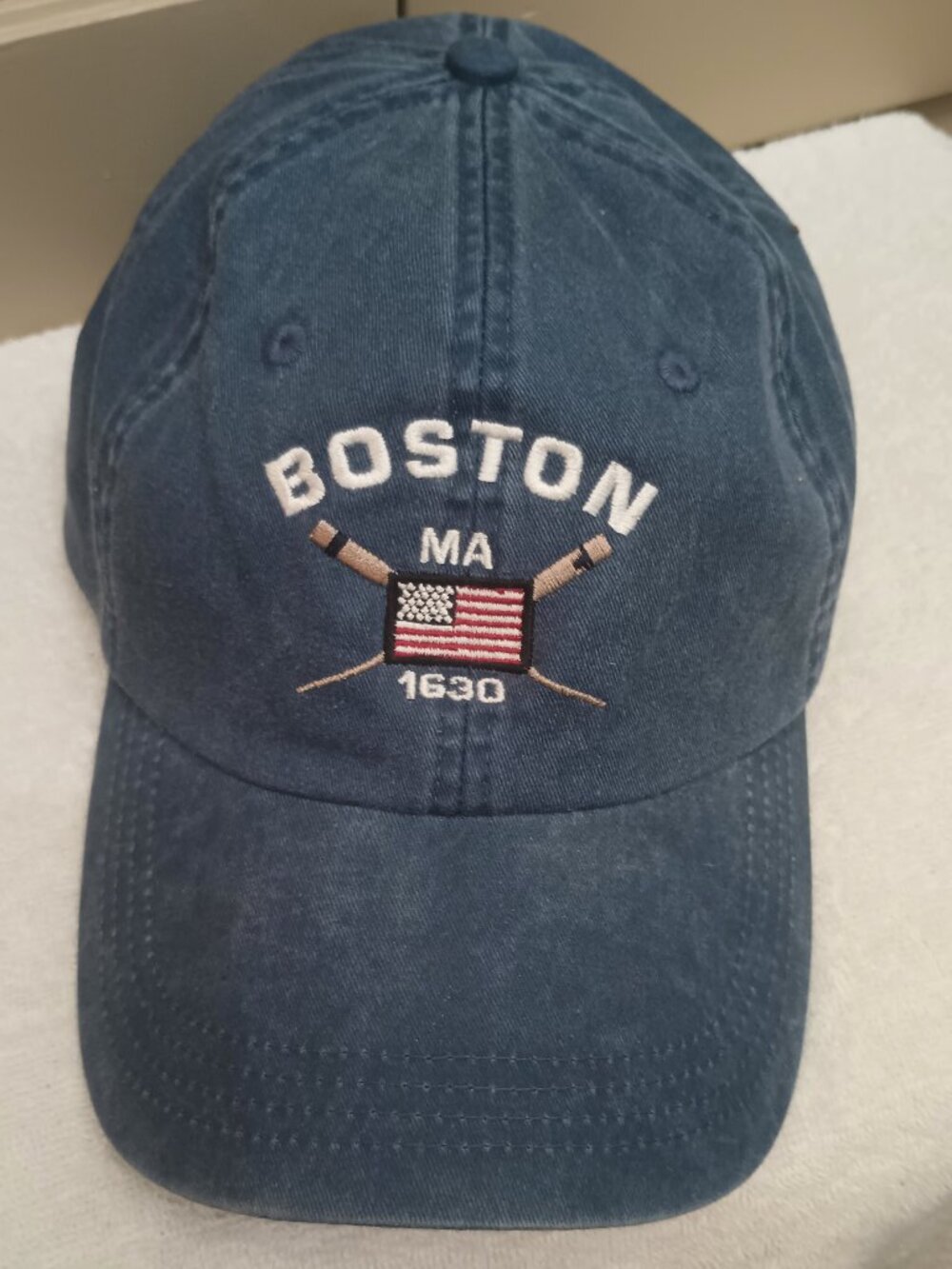 Boston MA 1630 Embroidered Washed Cotton Cap